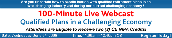Webinar: Qualified Plans in a Challenging Economy